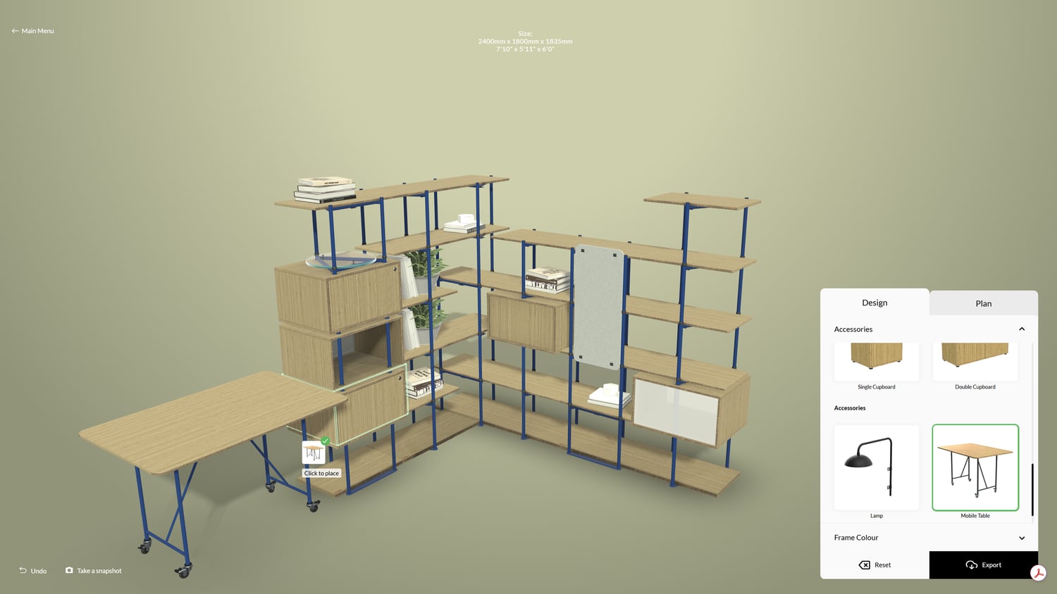 Frovi Bamboo Shelving Configurator