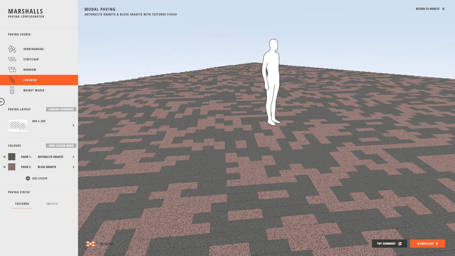 Marshalls Modal Paving Configurator